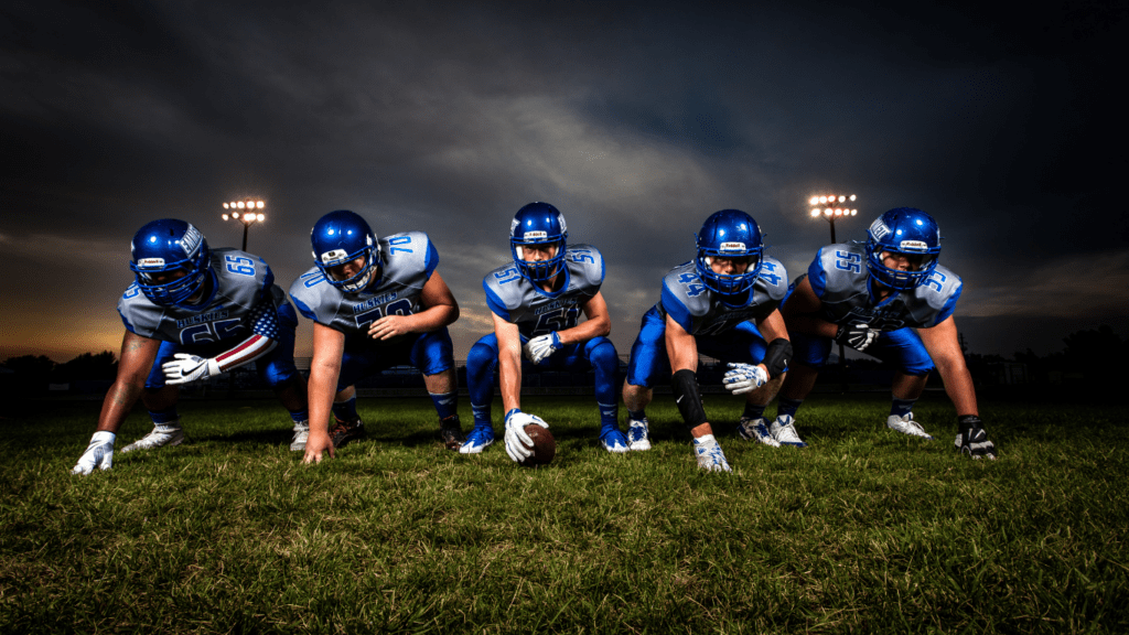 a group of football players