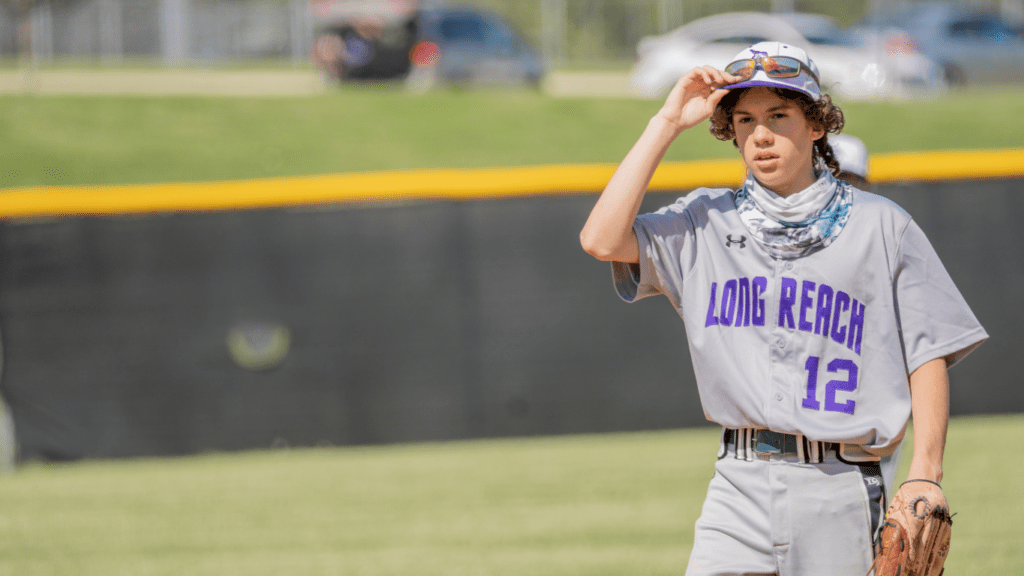 a person in a baseball uniform on the field